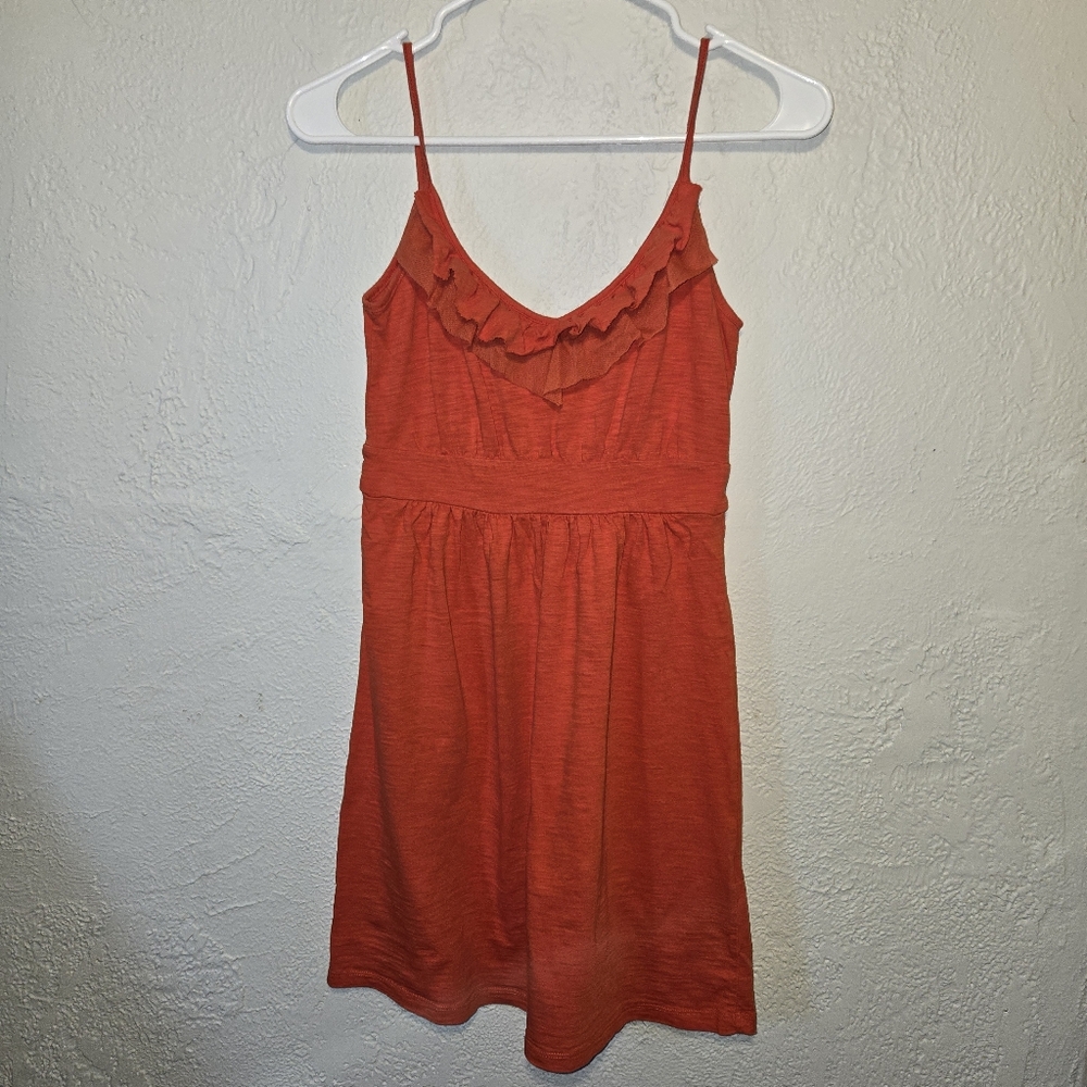 Banana Republic Vibrant Orange Mini Summer Dress Petite Xs